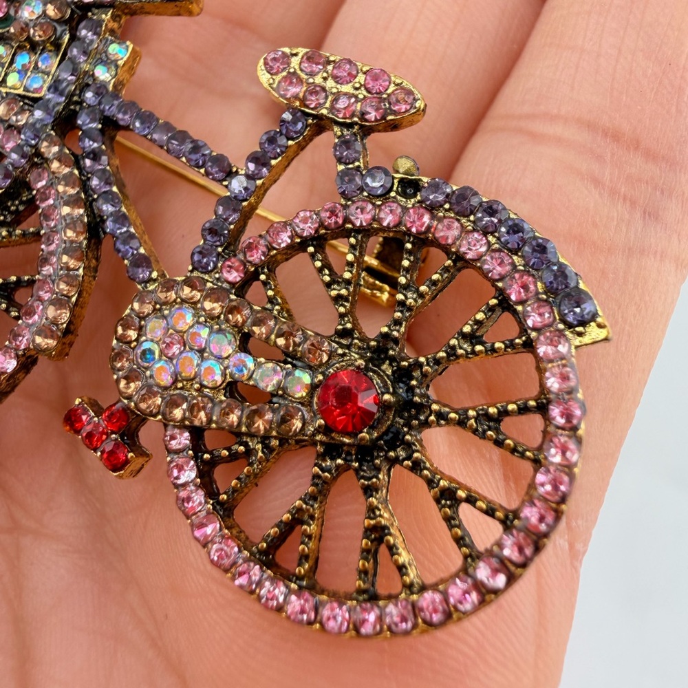 Anthropologie Multicolor Bicycle Brooch - Picture 3 of 4